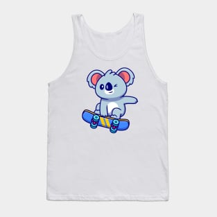 Cute Koala Playing Skateboard Tank Top